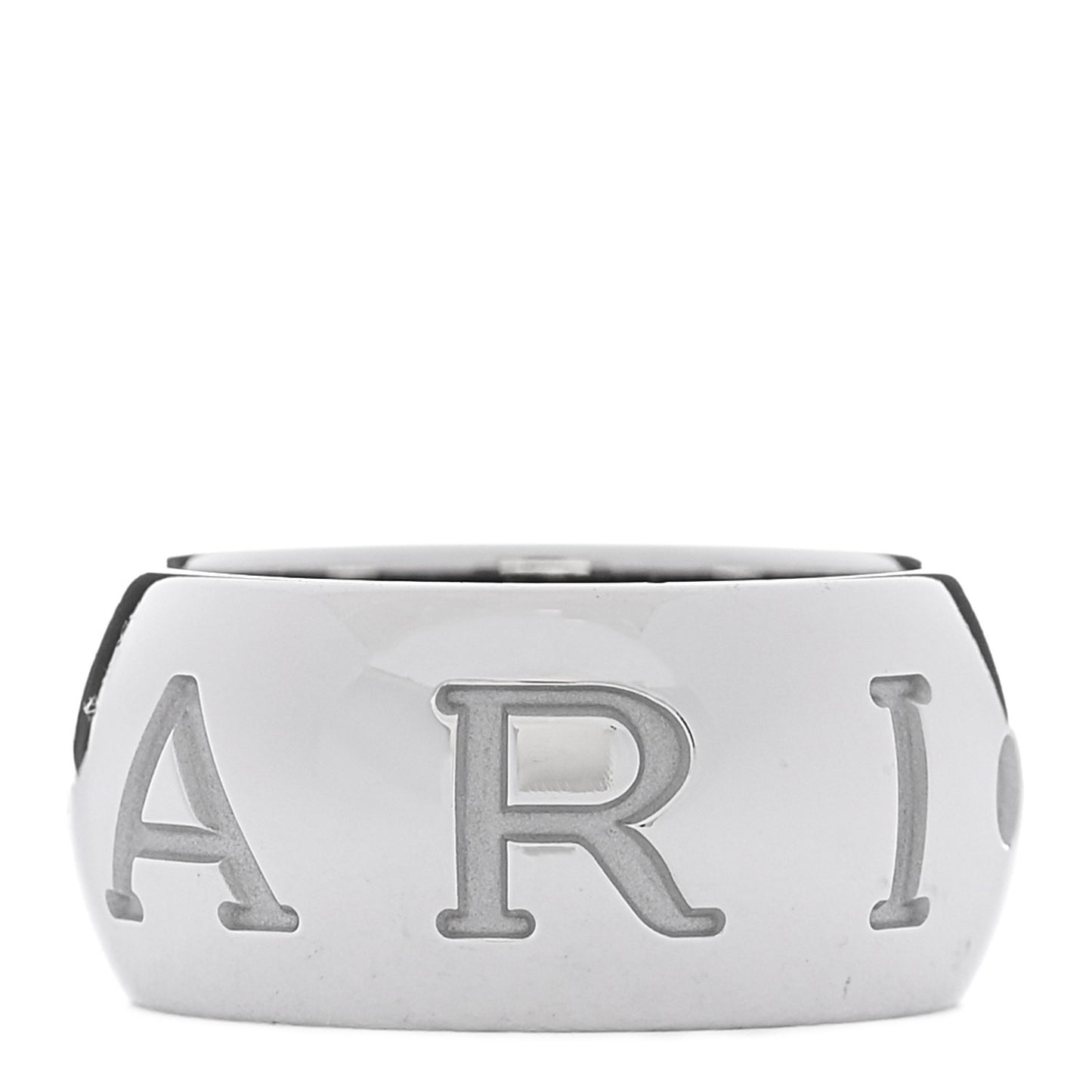 18K White Gold Monologo Band Ring 56 7.5