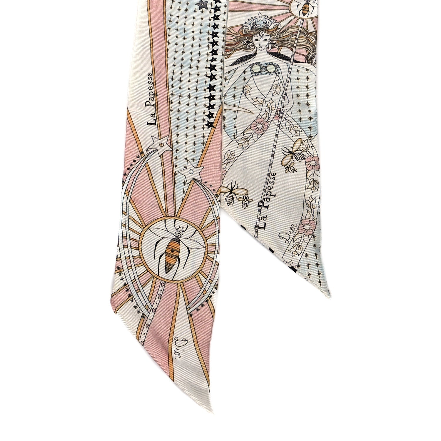 Christian Dior Silk High Priestess Tarot Mitzah Scarf Off White 2 of 3