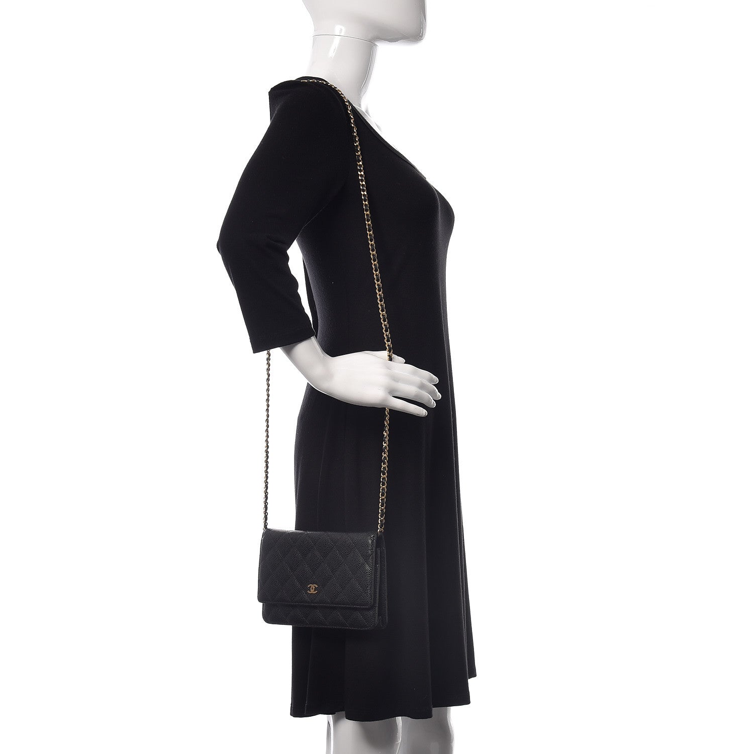 Chanel Caviar Quilted Wallet On Chain WOC Black 2 of 11