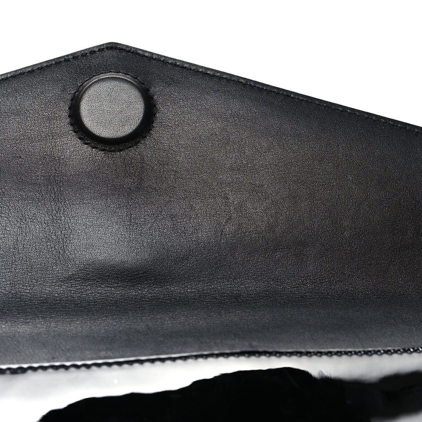 Patent Calfskin Monogram Uptown Clutch Black