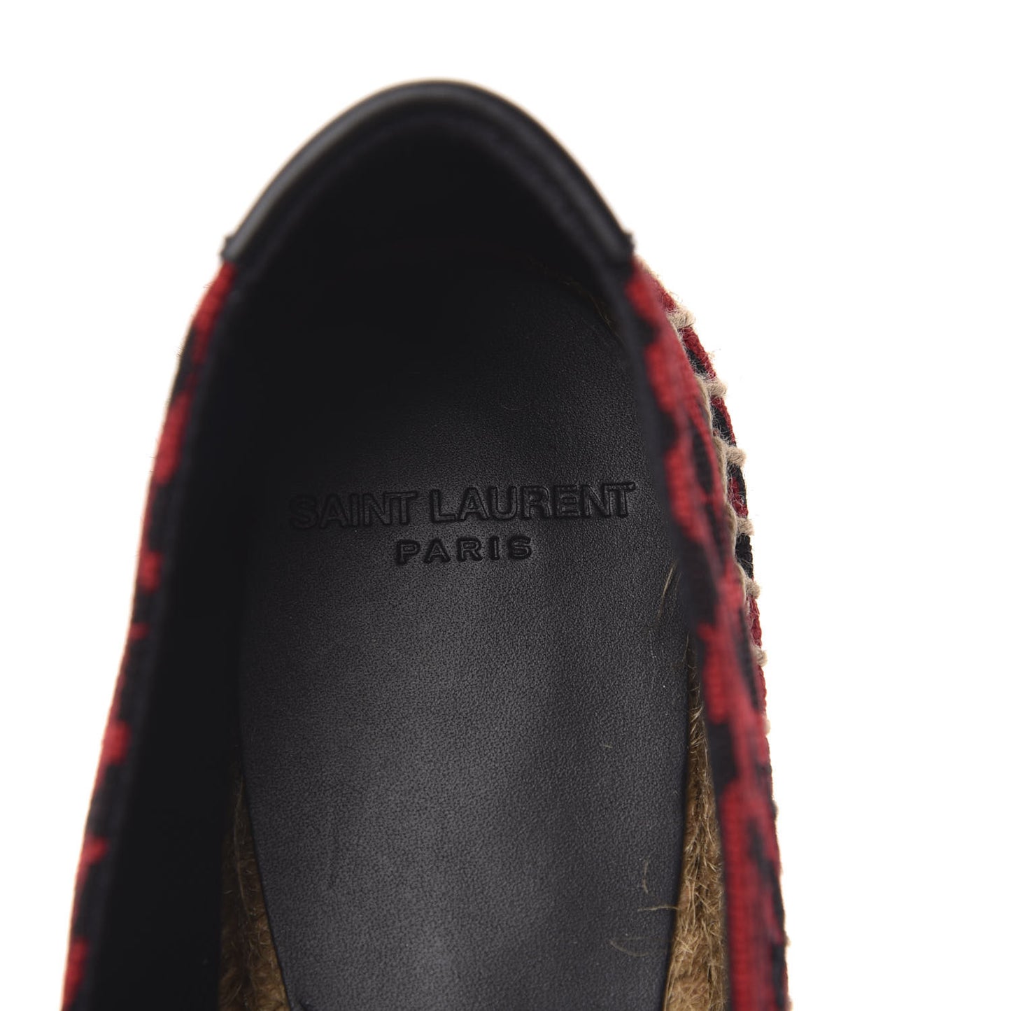 Canvas Leopard Print Espadrilles 37.5 Red Black