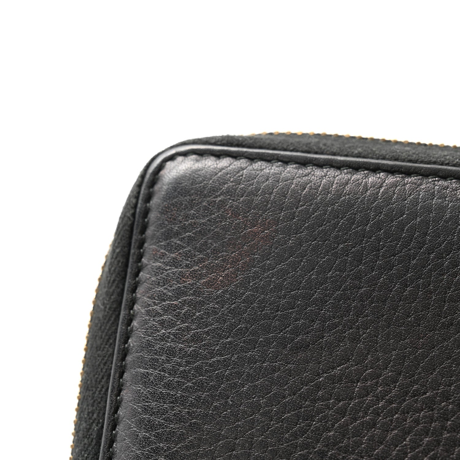 Gucci Pebbled Calfskin Medium Soho Zip Around Wallet Black 9 of 10