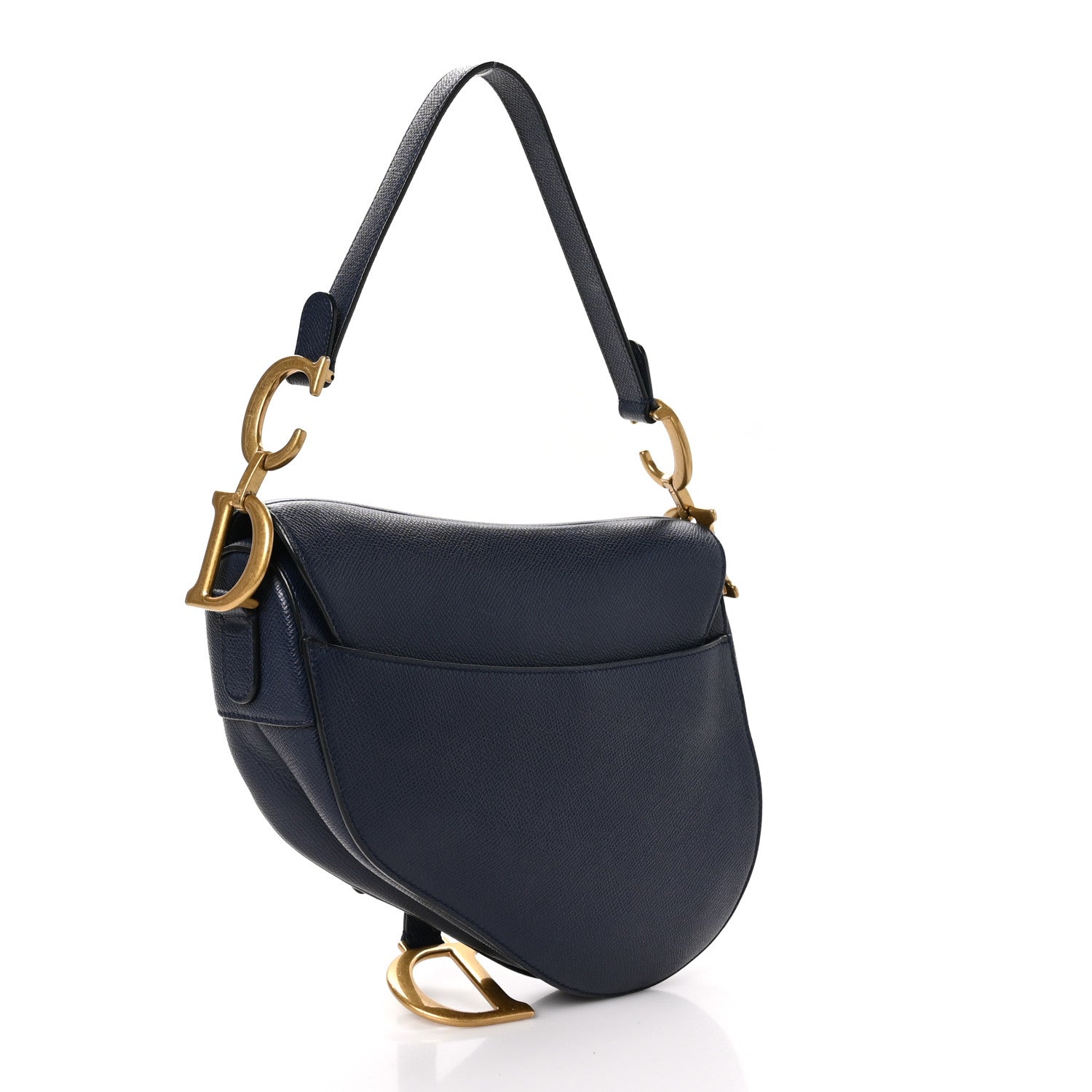 Christian Dior Grained Calfskin Saddle Bag Navy 3 of 10