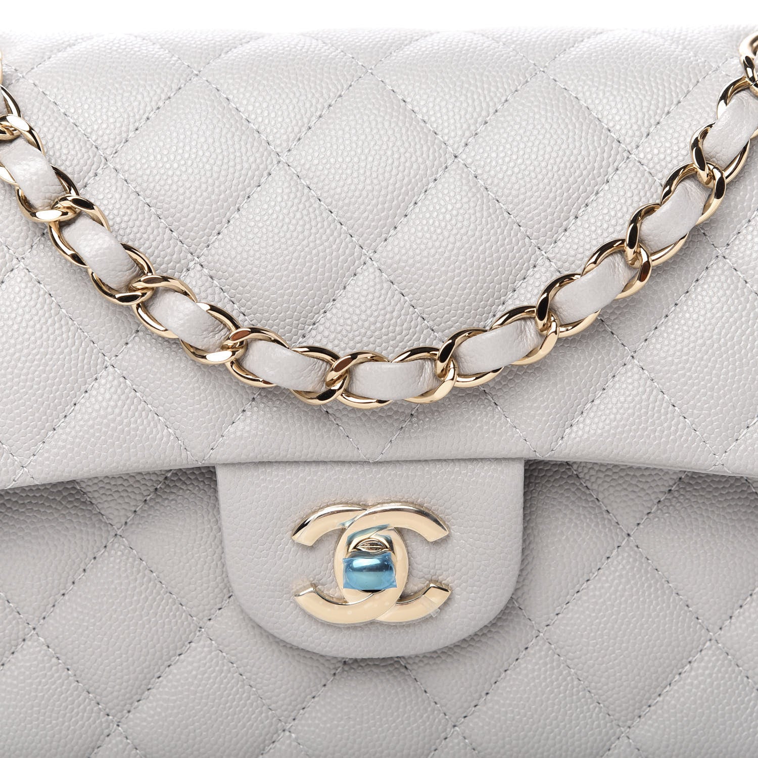 Chanel Caviar Quilted Small Double Flap Grey 10 of 11