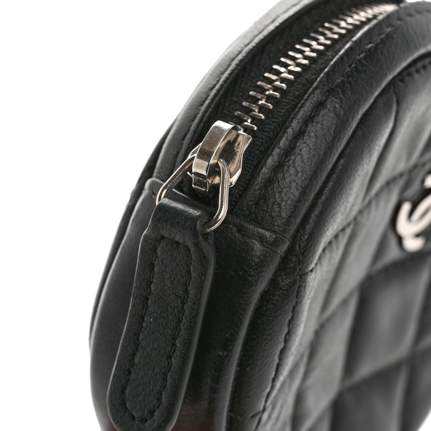 Chanel Lambskin Quilted Zip Around Classic Coin Purse Black 9 of 11