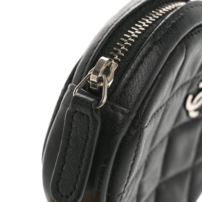 Chanel Lambskin Quilted Zip Around Classic Coin Purse Black 9 of 11