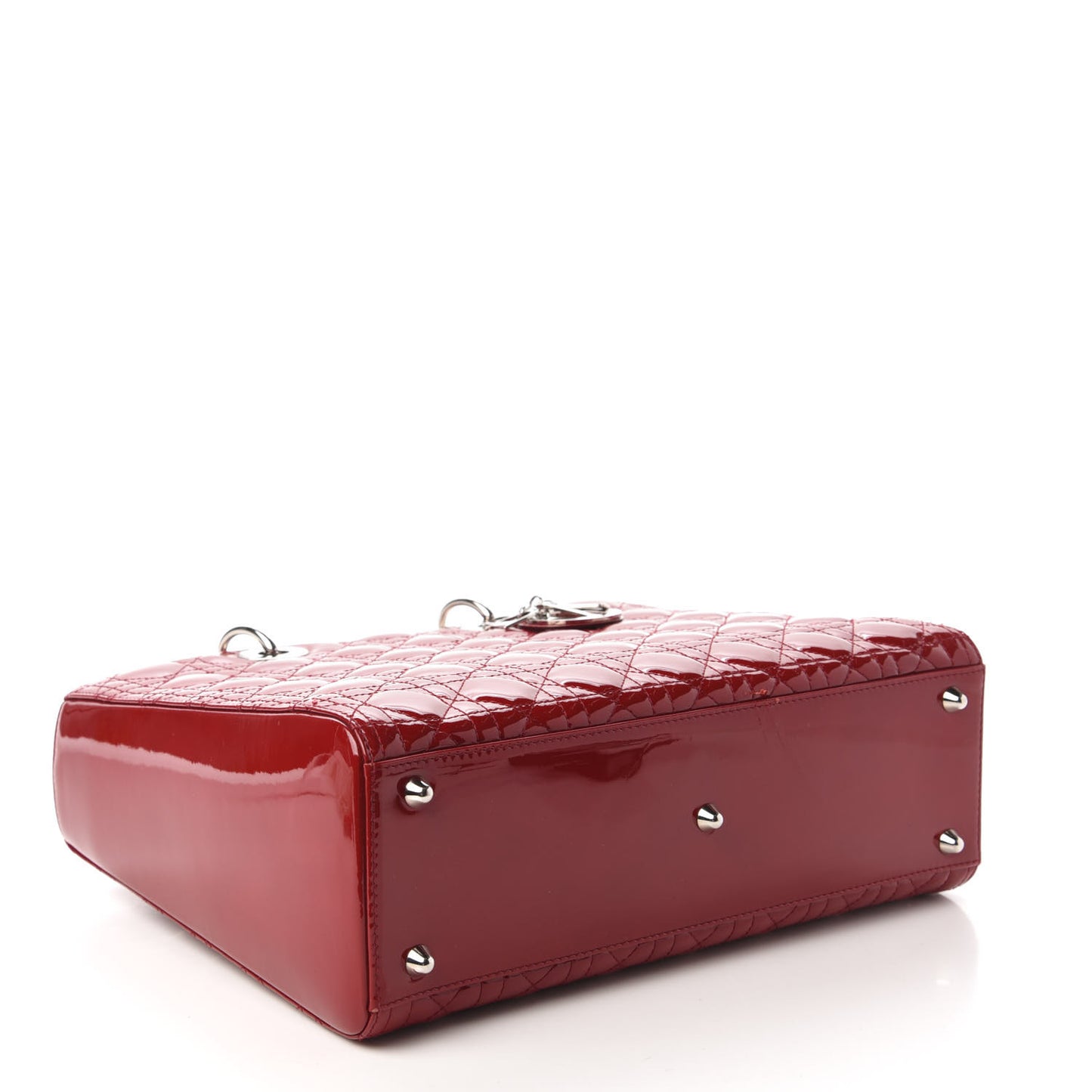 Patent Cannage Large Lady Dior Red