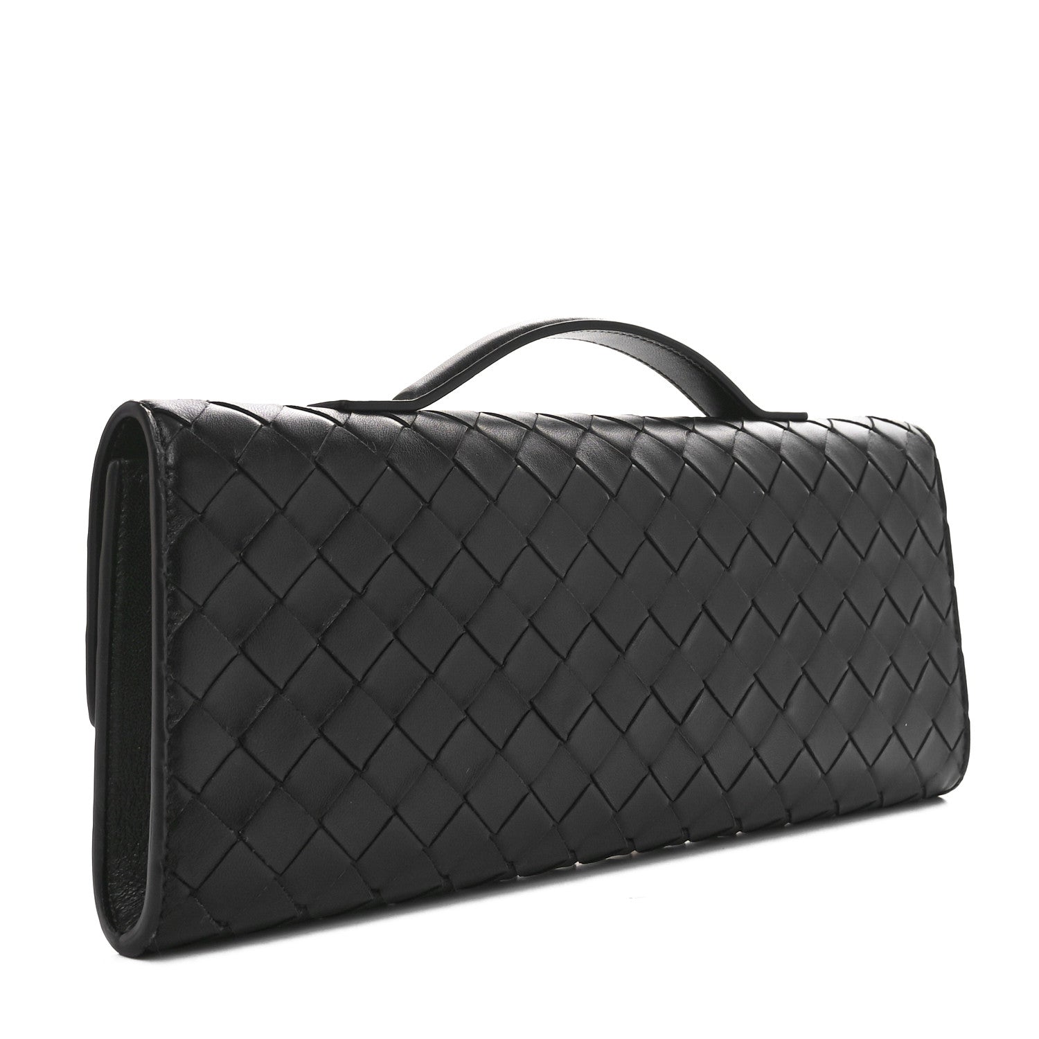 Bottega Veneta Nappa Intrecciato Long Andiamo Top Handle Clutch Black 3 of 11