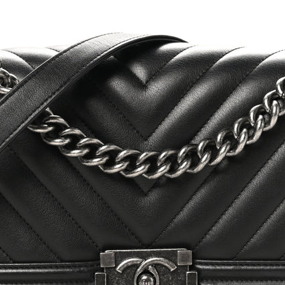 Chanel Lambskin Chevron Quilted Medium Boy Flap Black 8 of 10