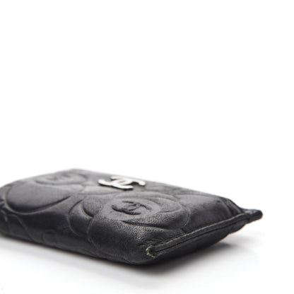 Chanel Lambskin Camellia Embossed Card Holder Black 7 of 10