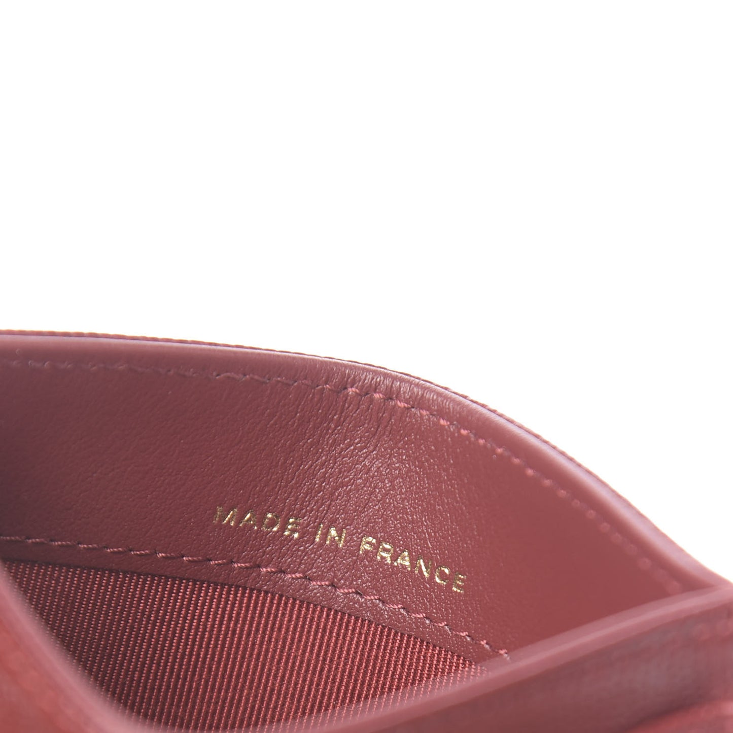 Caviar Quilted Card Holder Burgundy
