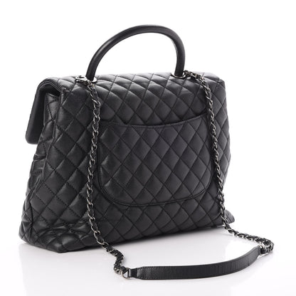 Chanel Caviar Quilted Large Coco Handle Flap Black 3 of 7
