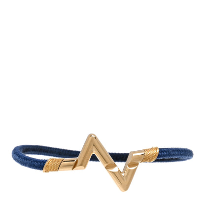 Louis Vuitton 18K Yellow Gold Volt Upside Down Chain Bracelet 17 Blue 1 of 3