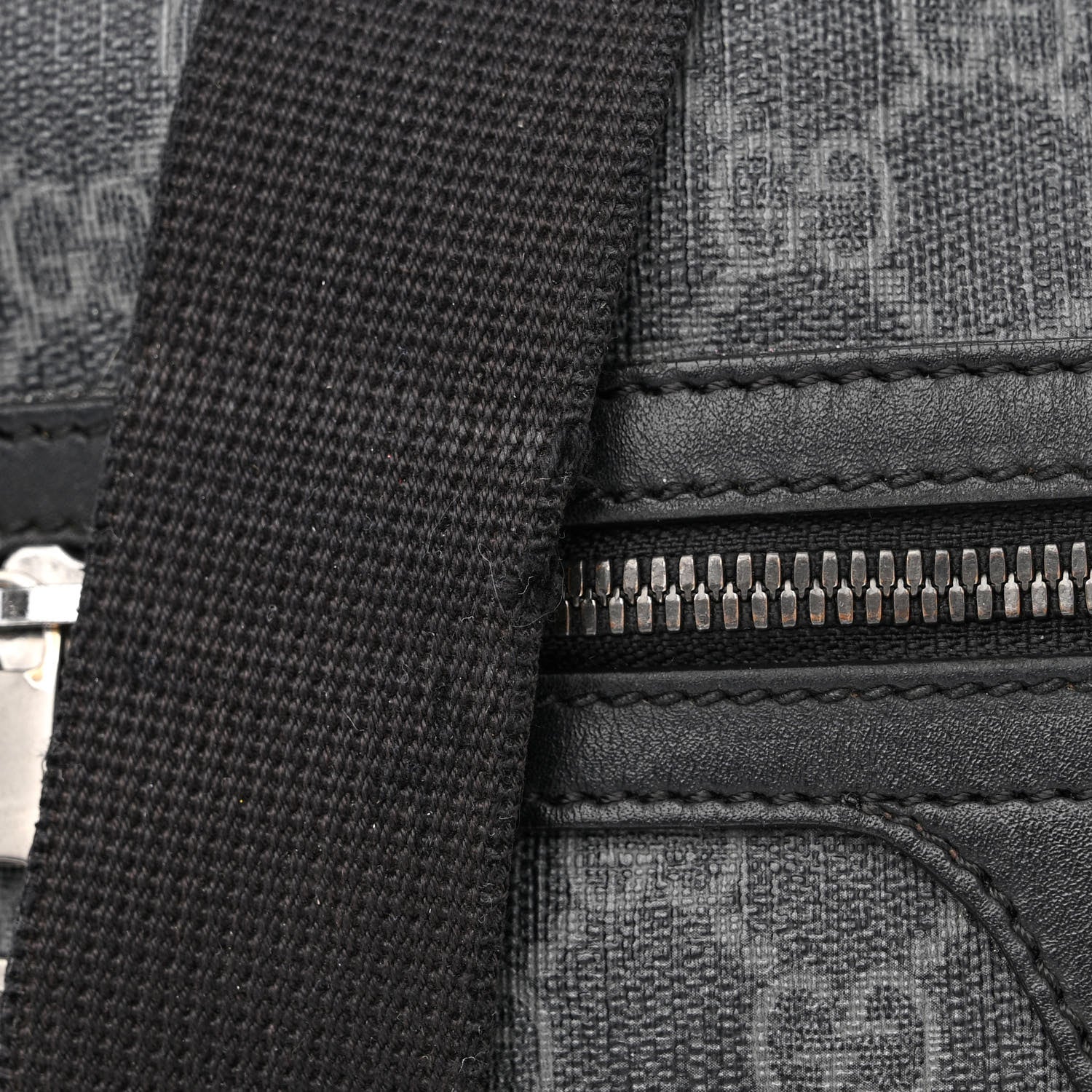 Gucci GG Supreme Monogram Crossbody Messenger Bag Black Grey 15 of 15