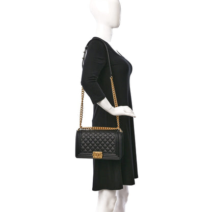 Chanel Caviar Quilted Medium Boy Flap Black 2 of 10