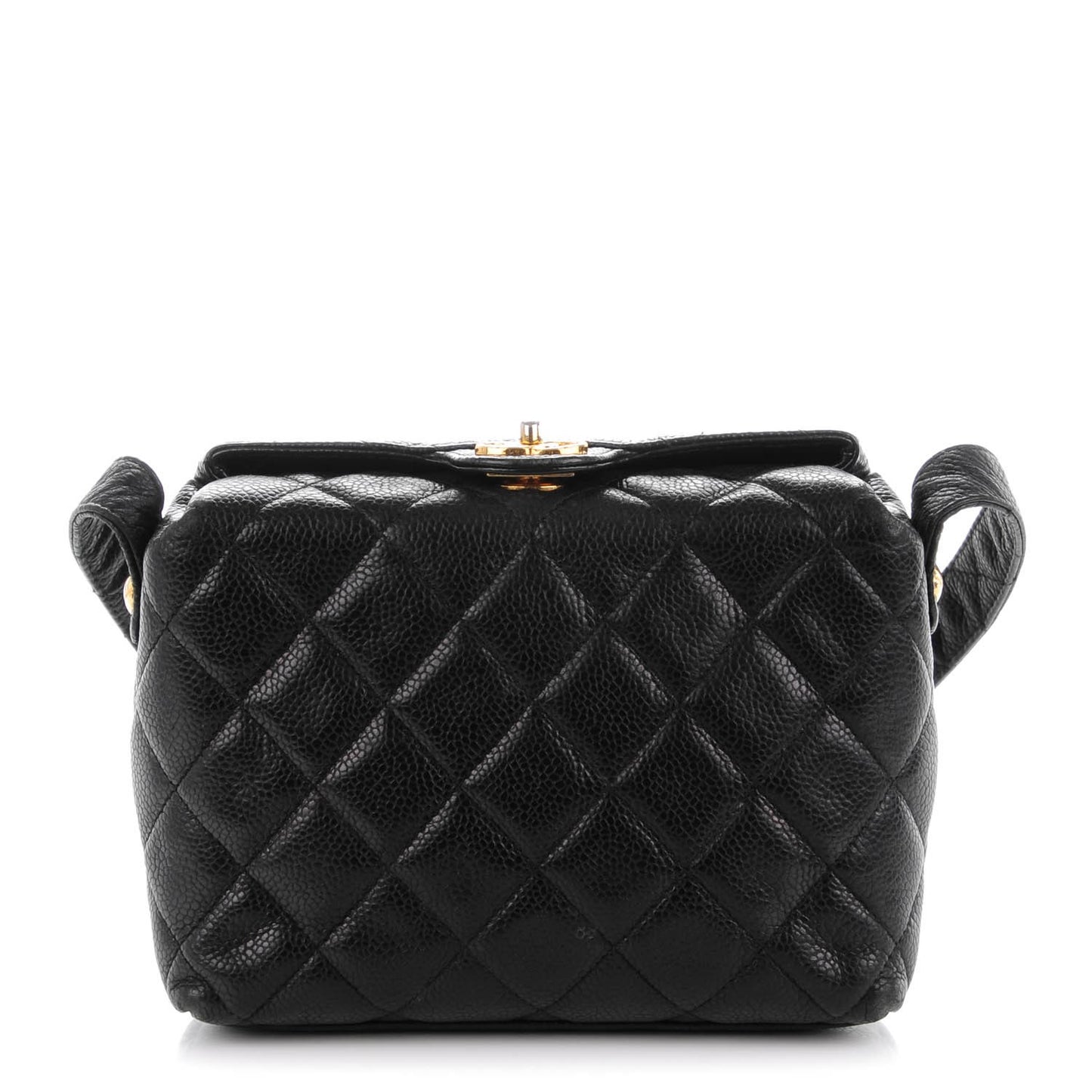 Caviar Quilted Shoulder Bag Black