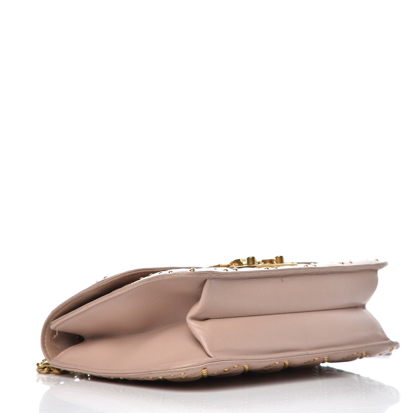 Lambskin Cannage Studded Large Dioraddict Flap Bag Nude