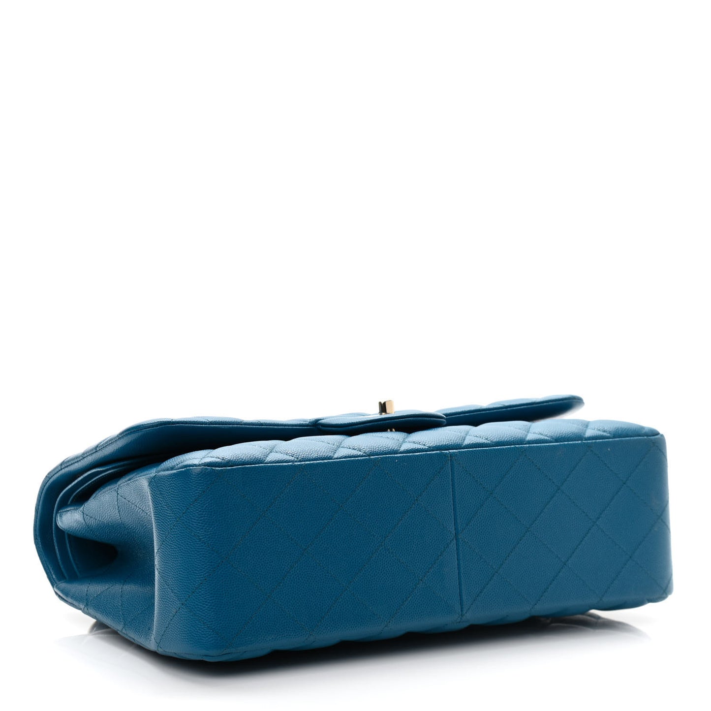 Caviar Quilted Jumbo Double Flap Blue