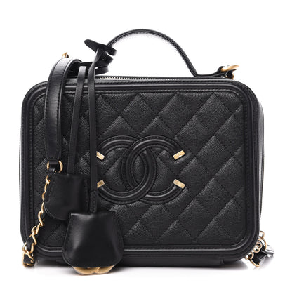 Chanel Caviar Quilted Medium CC Filigree Vanity Case Black 1 of 12