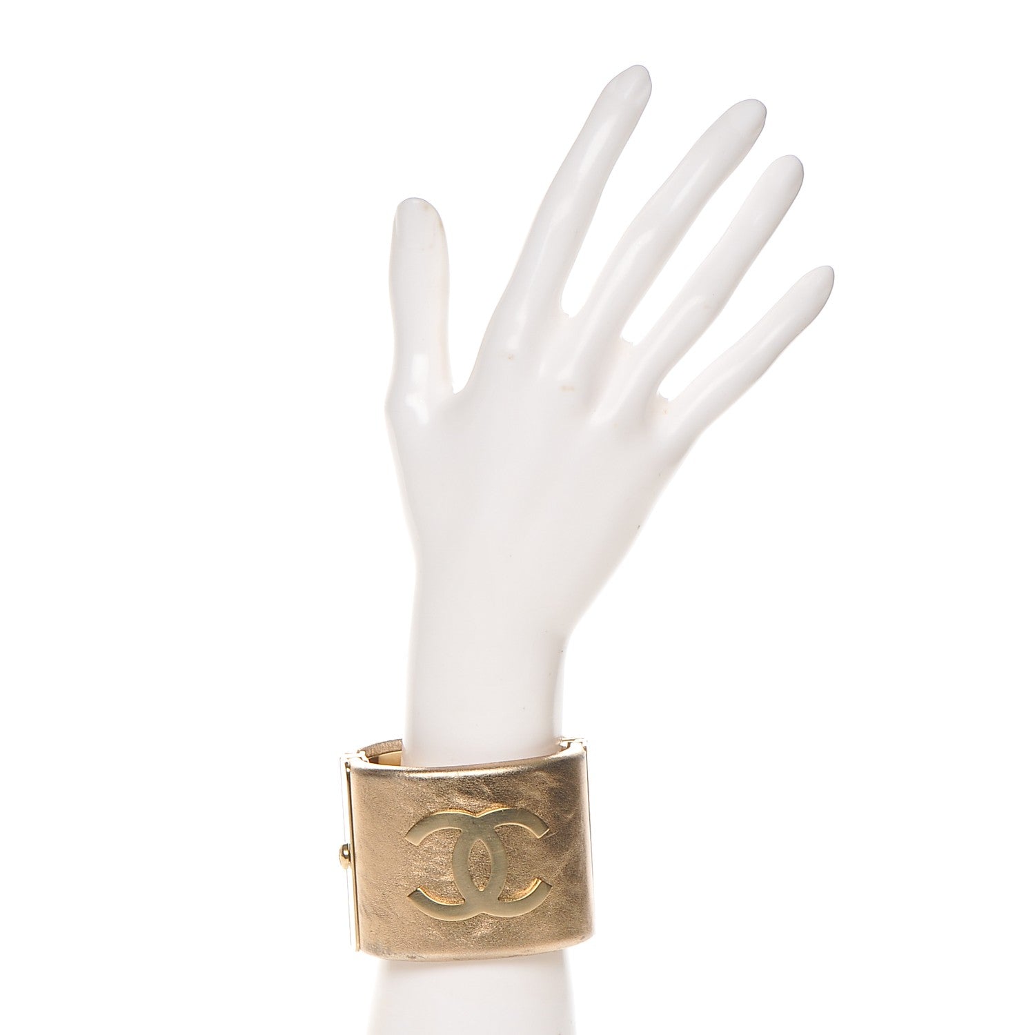 Chanel Metallic Lambskin CC Cuff Gold 2 of 5