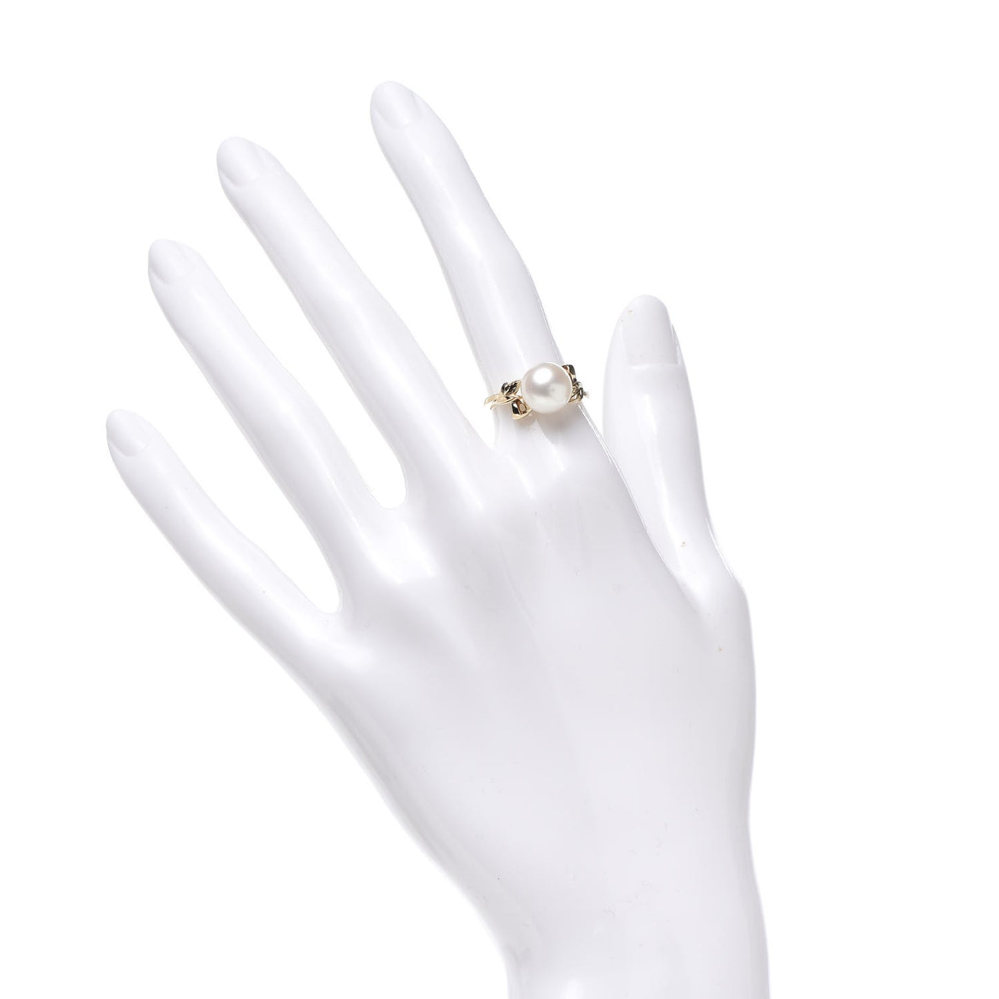18K Yellow Gold Akoya Pearl 8.5mm Cocktail Ring 50 5.25