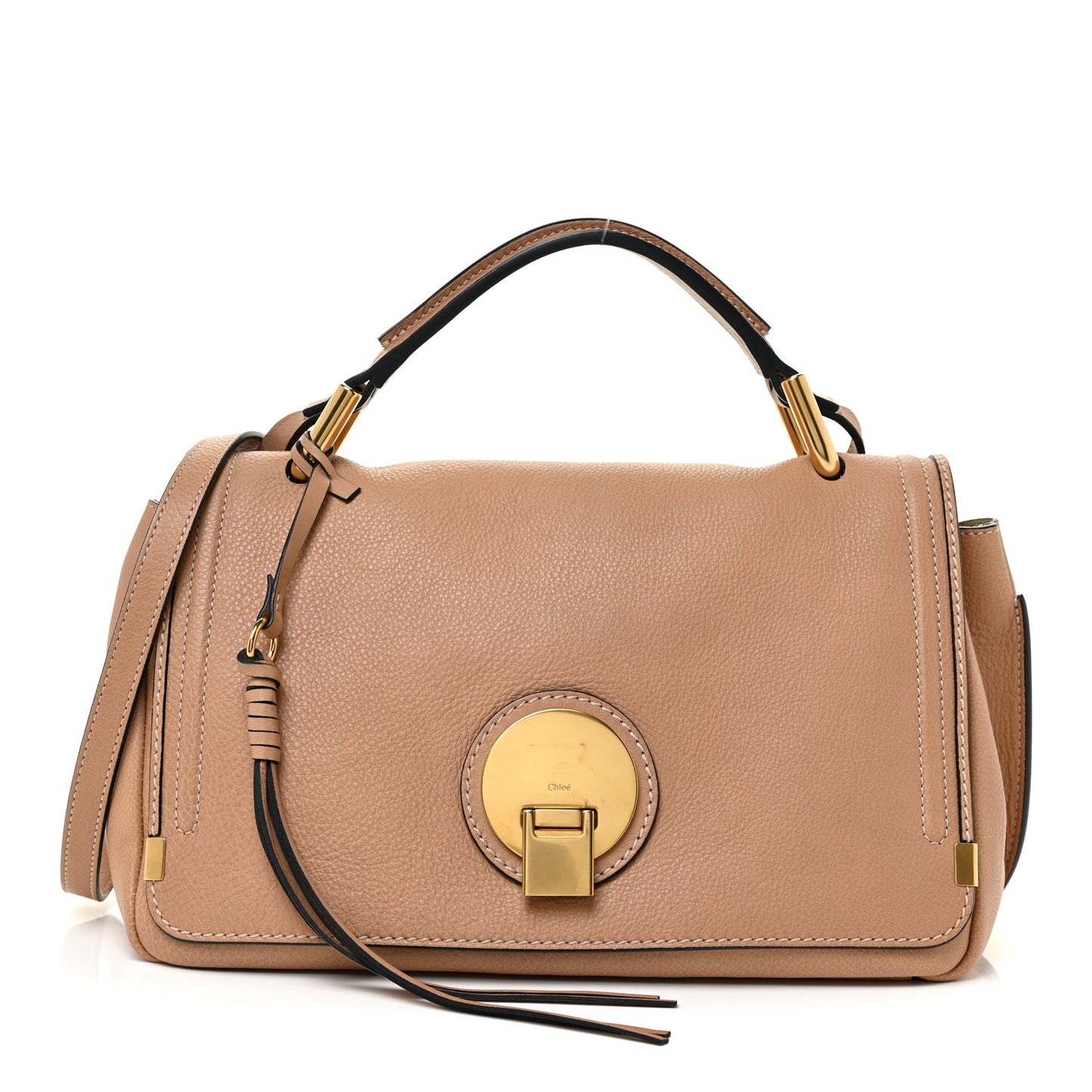 Smooth Calfskin Small Indy Shoulder Bag Biscotti Beige