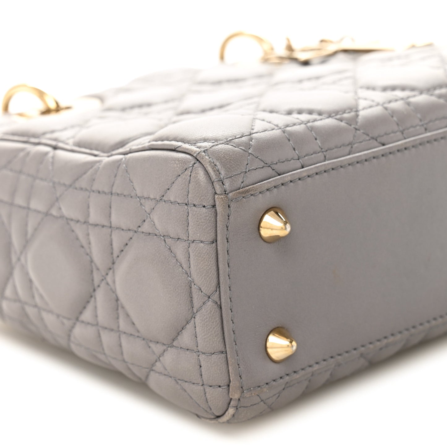 Lambskin Cannage Small Lucky Badges My Lady Dior Grey