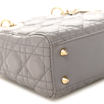 Christian Dior Lambskin Cannage Small Lucky Badges My Lady Dior Grey 9 of 11