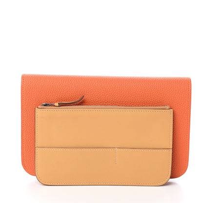 Hermes Togo Dogon Duo Wallet Feu Curry 6 of 7