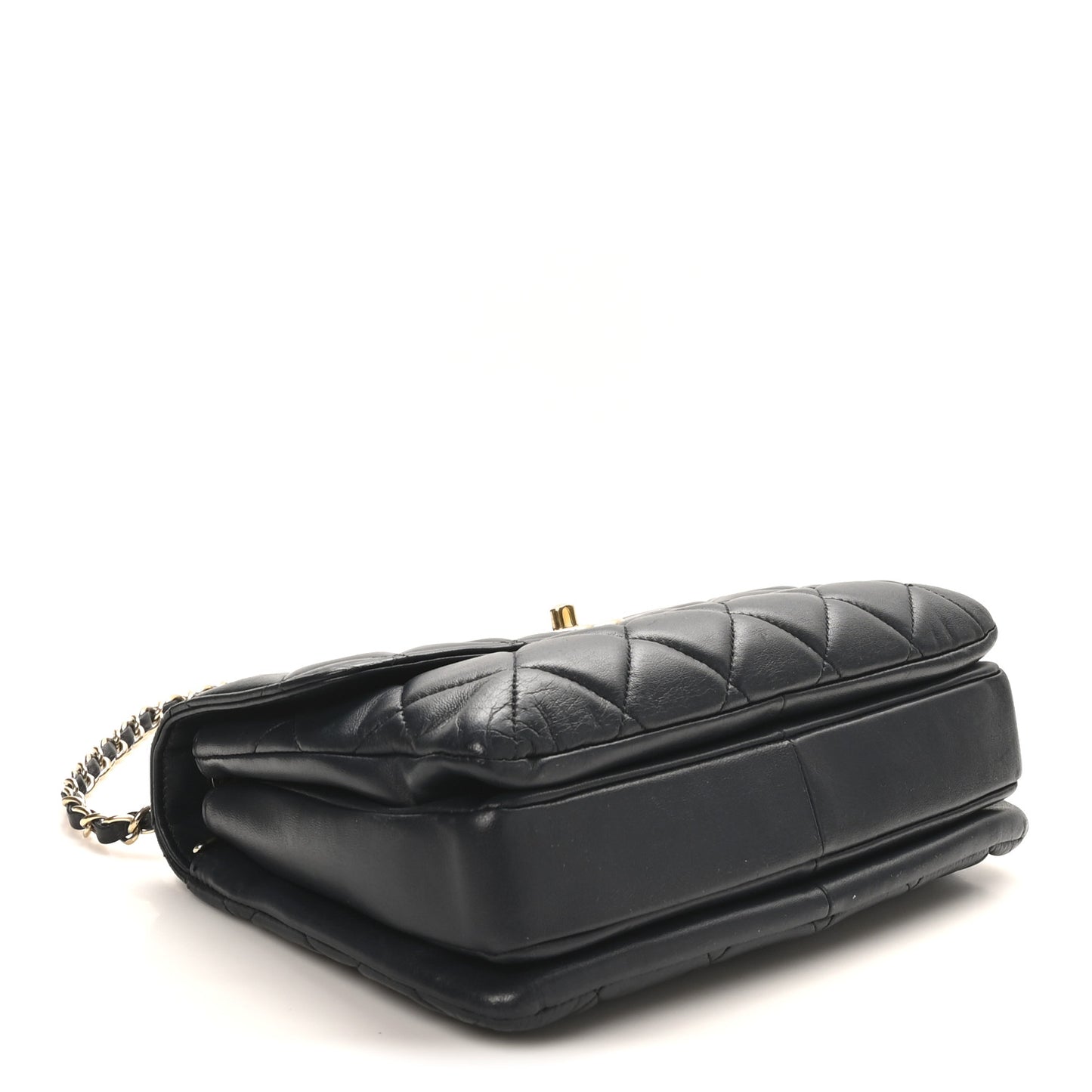 Lambskin Quilted Small Trendy CC Dual Handle Flap Bag Navy