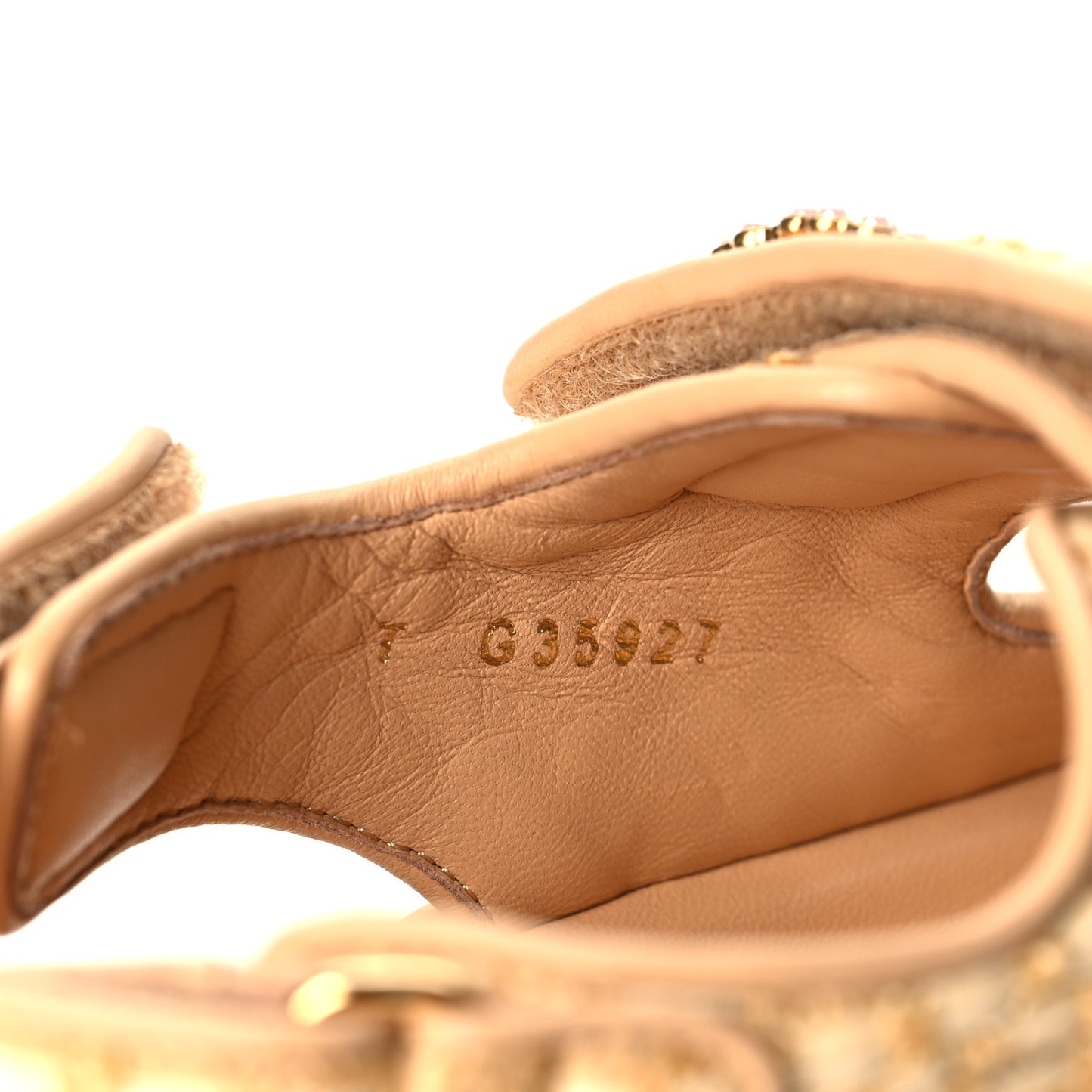 Braided Fabric Velcro Dad Sandals 35.5 Beige