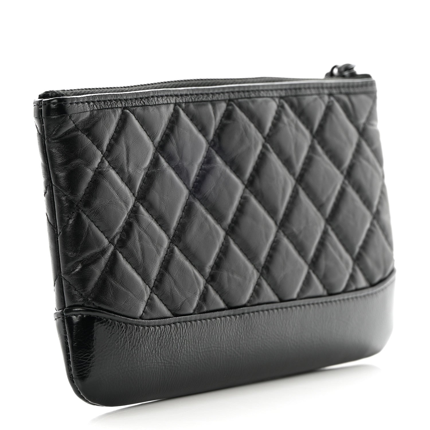 Chanel Aged Calfskin Quilted Small Gabrielle Pouch So Black 3 of 8