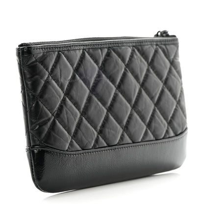 Chanel Aged Calfskin Quilted Small Gabrielle Pouch So Black 3 of 7