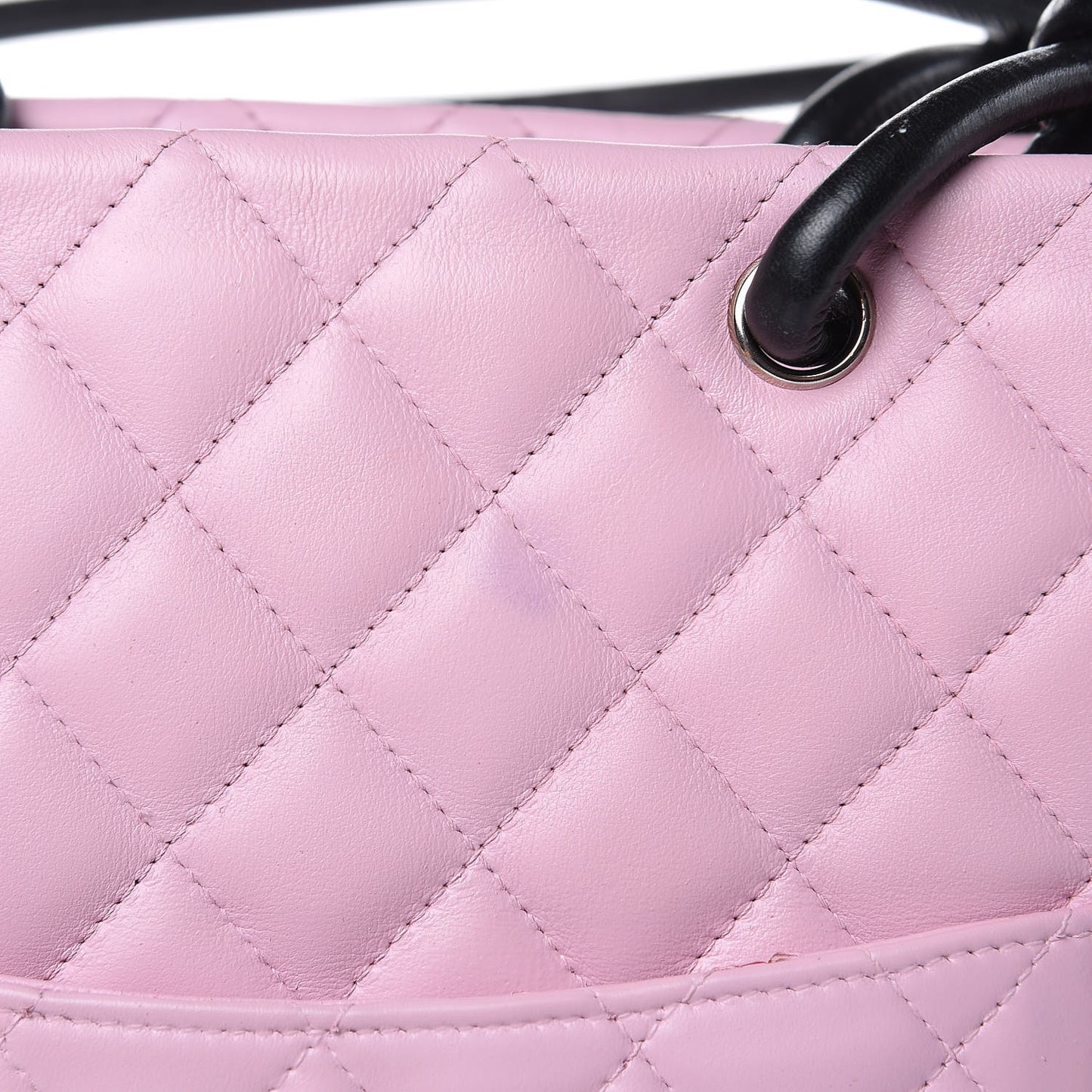 Calfskin Quilted Medium Cambon Tote Pink Black