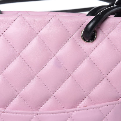 Chanel Calfskin Quilted Medium Cambon Tote Pink Black 11 of 14