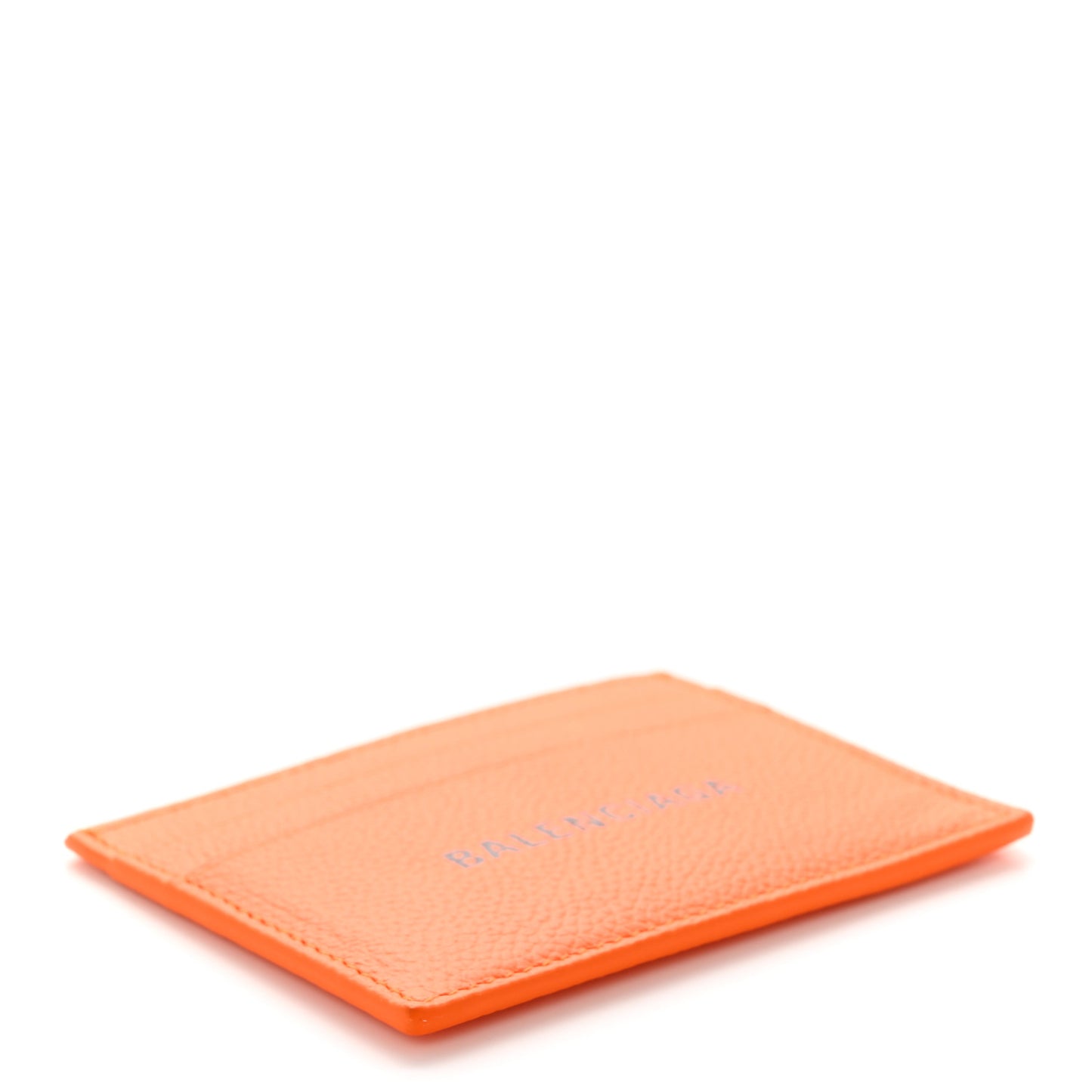 Grained Calfskin Logo Cash Card Holder Pop Orange Black