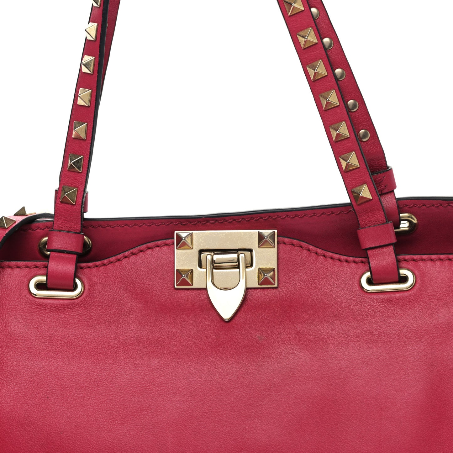 Vitello Small Rockstud Tote Cyclamin