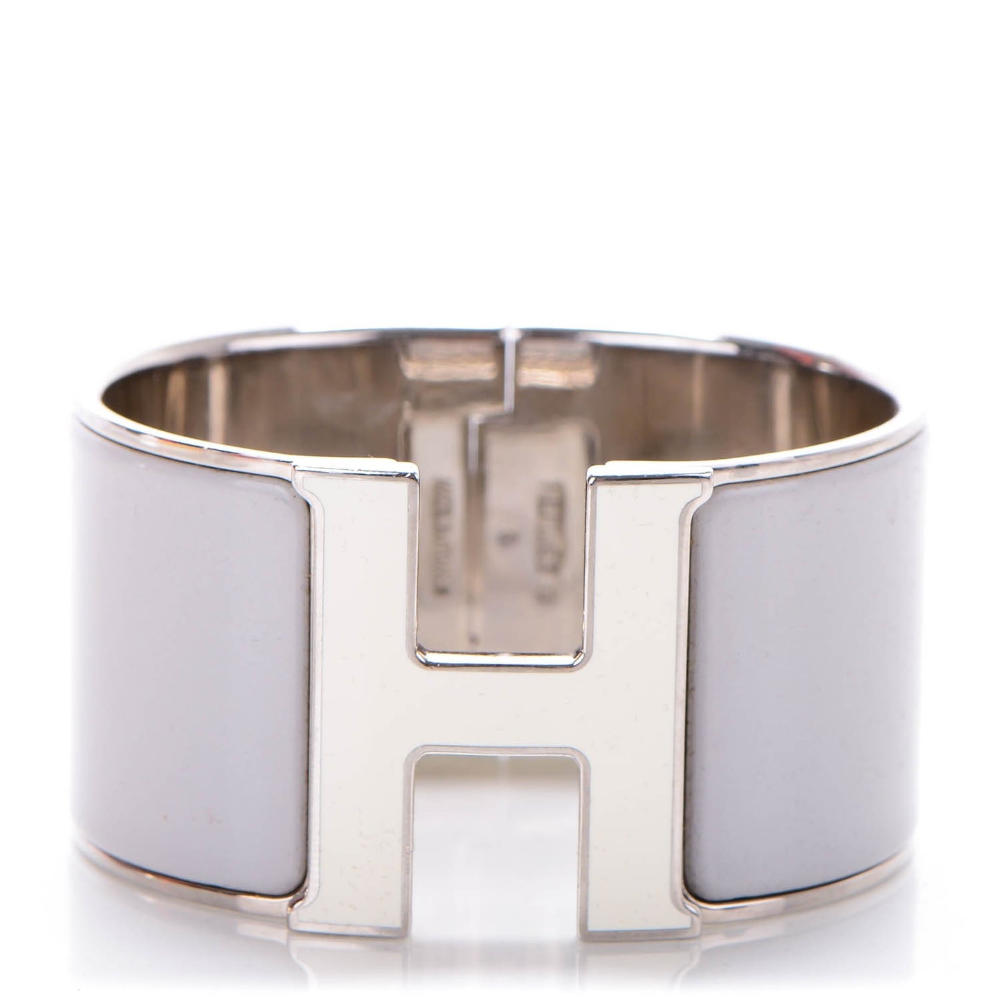 Extra Wide Clic Clac H Bracelet GM Gris Clair White