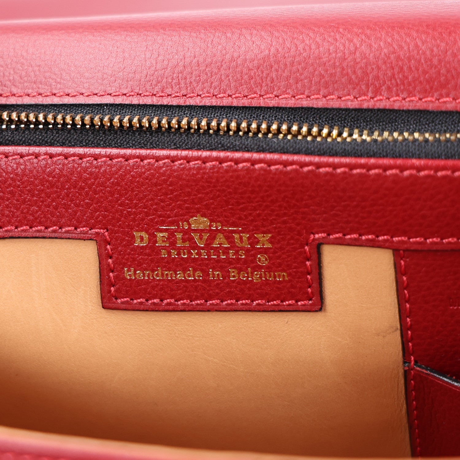 Delvaux Grained Calfskin MM Brillant Satchel Red 7 of 10