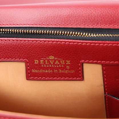 Delvaux Grained Calfskin MM Brillant Satchel Red 7 of 10