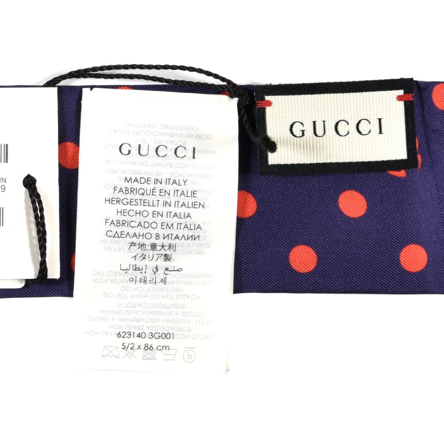 Silk Twill Dotsy Neck Bow Scarf Sapphire Red