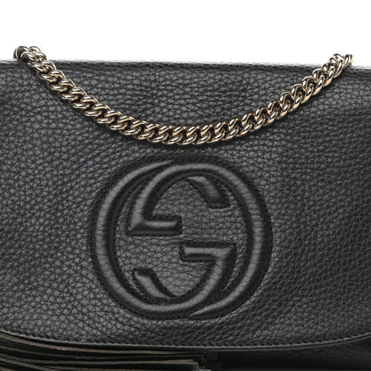 Gucci Pebbled Calfskin Medium Soho Flap Crossbody Black 8 of 18