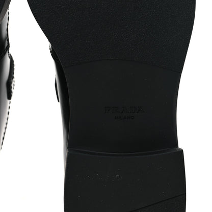 Prada Spazzolato Mens Mary Jane T Strap 40mm Loafers 10.5 Black 6 of 10