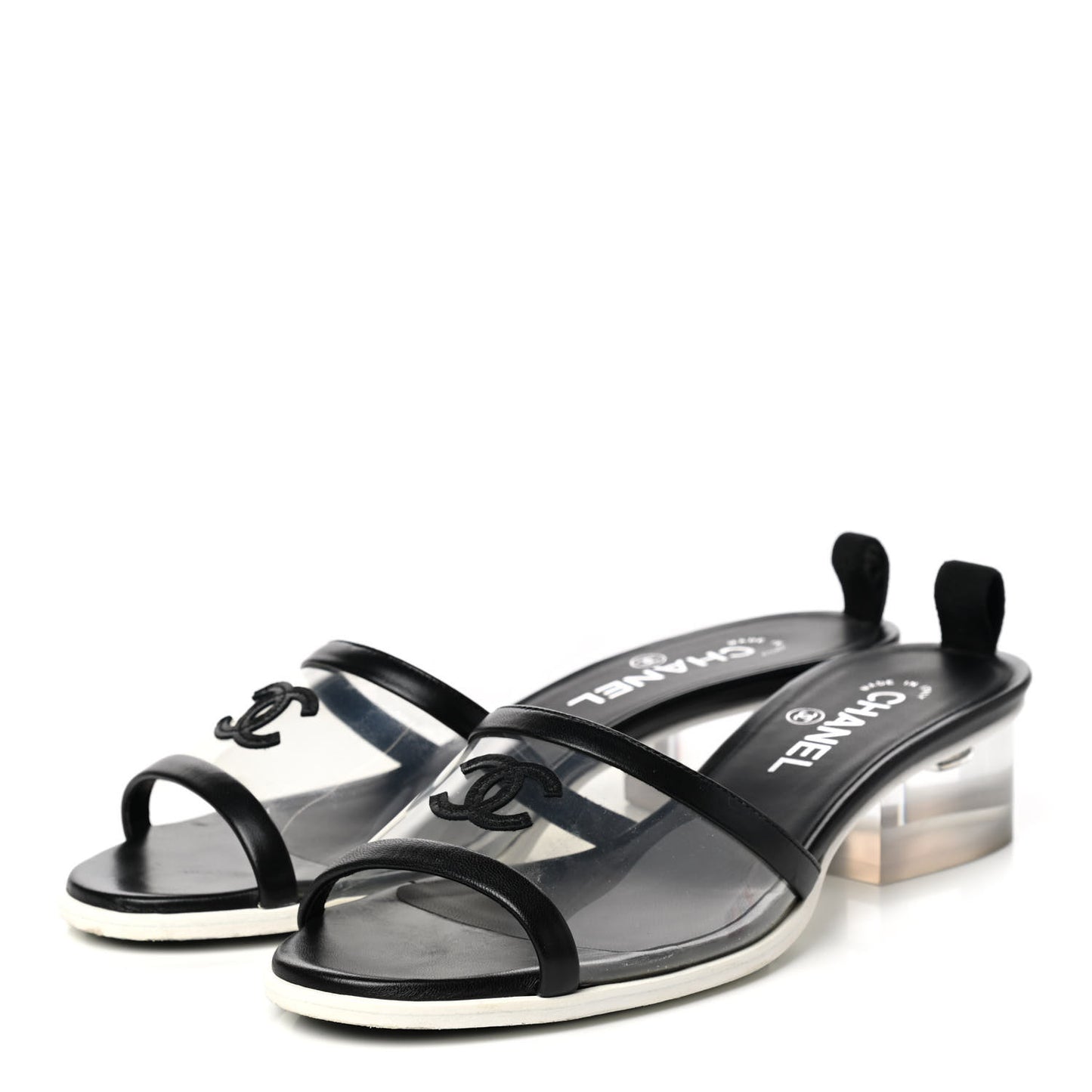 Lambskin PVC Mule 39.5 Transparent Black