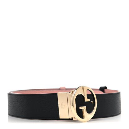 Gucci Calfskin 1973 Reversible Belt 95 38 Black Pink 1 of 6