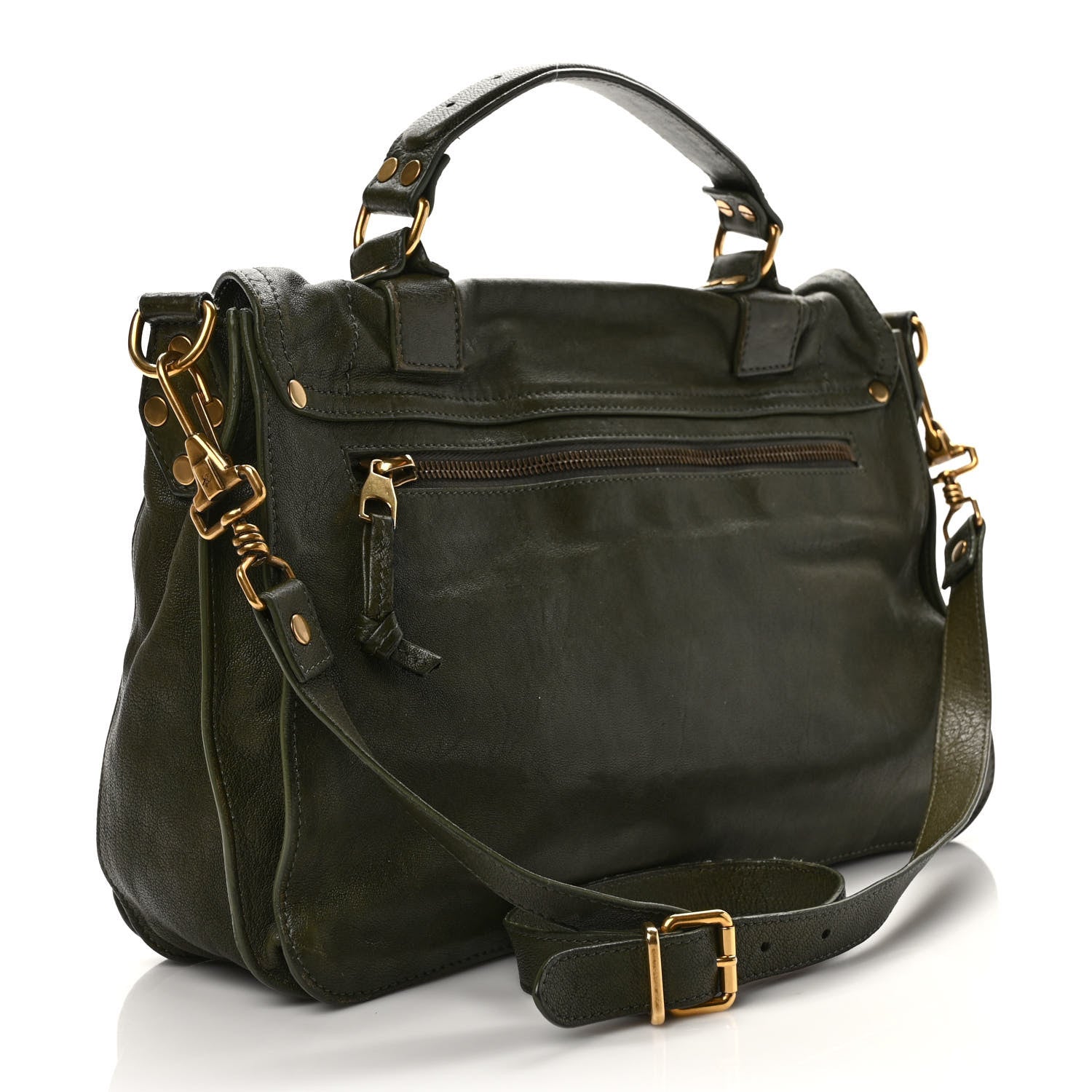 Proenza Schouler Lambskin Medium PS1 Satchel Military 3 of 10