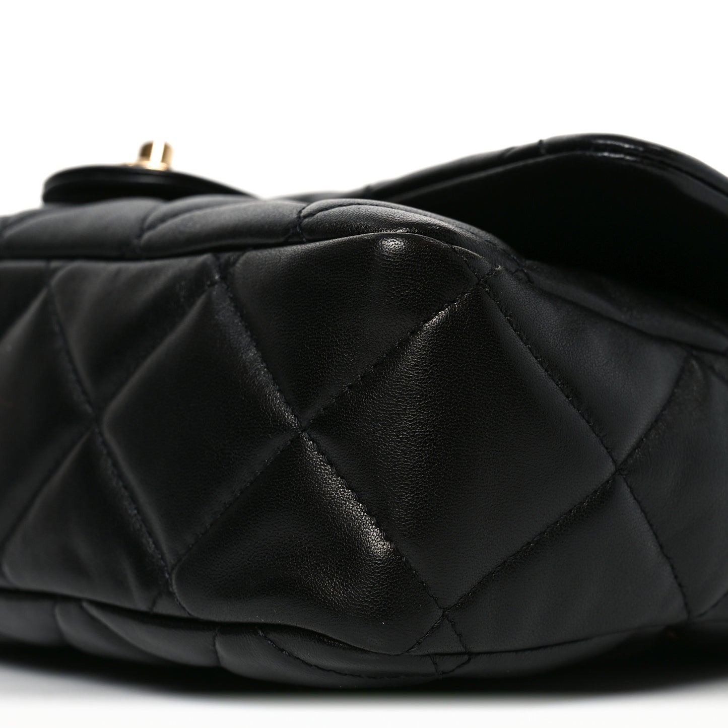 Lambskin Quilted Large CC Funky Town Flap Black