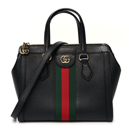 Gucci Textured Calfskin Web Small Ophidia Tote Bag Black 1 of 11