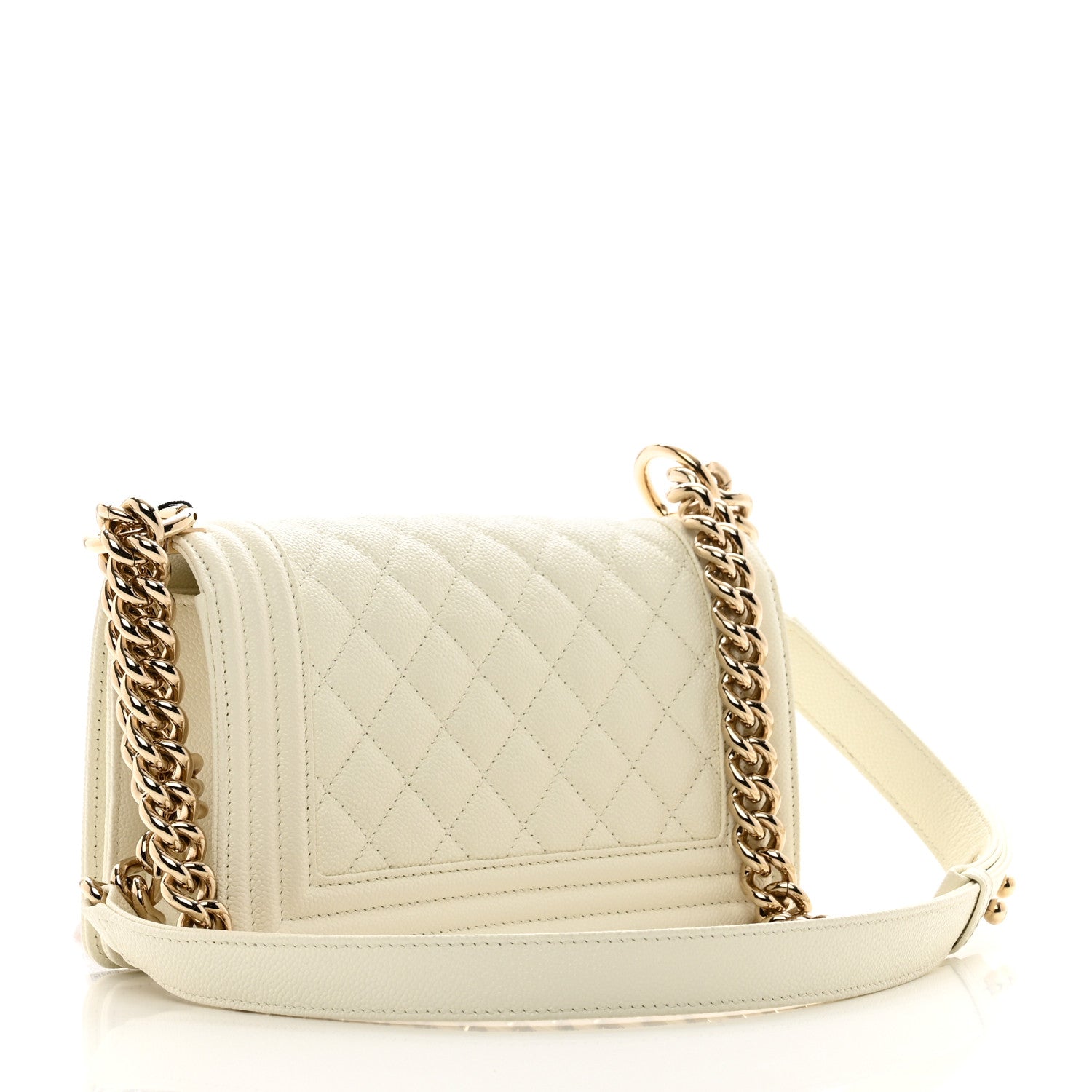 Chanel Caviar Quilted Small Boy Flap White 3 of 11