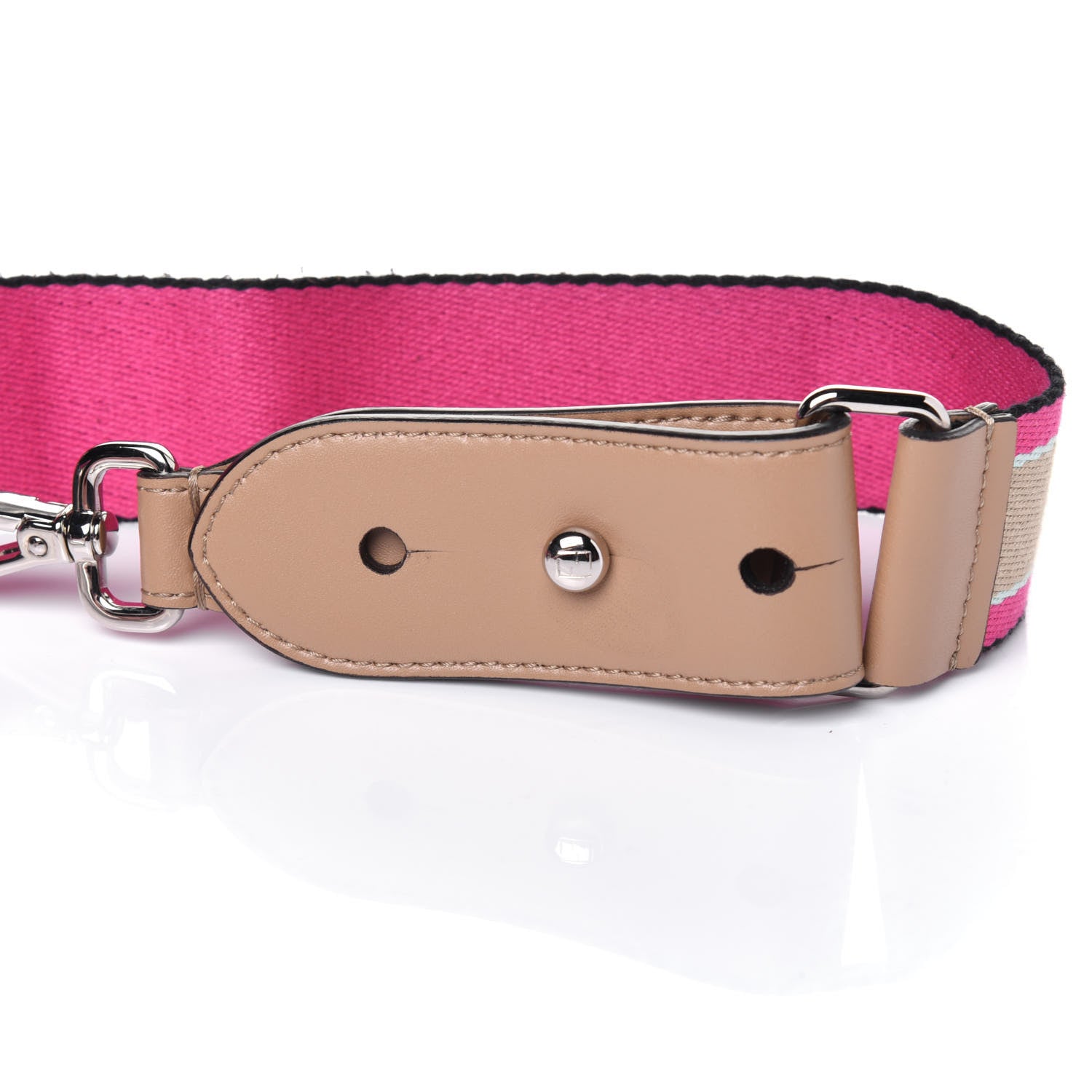 Fendi Woven Twill Calfskin FF Strap You Magenta Amido Multicolor 6 of 8
